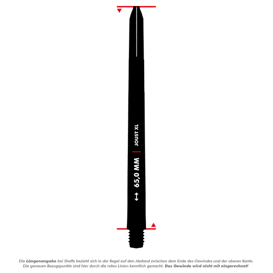 Red Dragon Joust XL Shafts - Black - 65mm