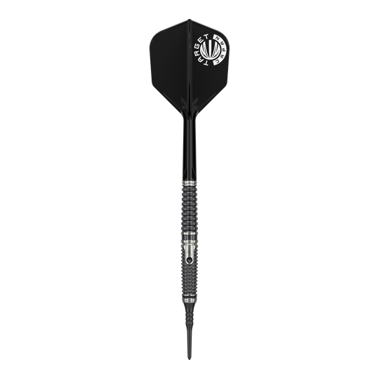 Target Japan Paul Lim The Legend GEN9 Softdarts - 20g sind auf diesem Bild deutlich zu erkennen. Die Aufnahme legt den Fokus auf das präzise gefertigte Barrel.