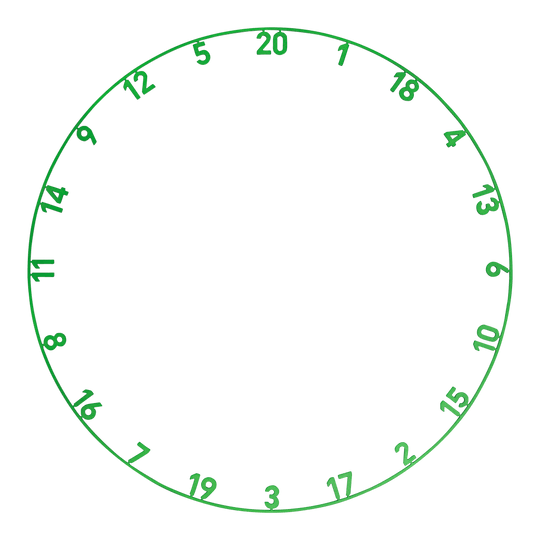 Precise 180 Endorphine Steel Dartboard with Numbered Ring - Emerald Green Hier ist das Precise 180 Endorphine Steeldartboard mit Nummernring in der Farbe Emerald Green zu sehen. Es handelt sich um ein hochwertiges Steeldartboard mit Zahlenring.