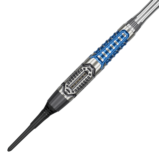 Target Phil Taylor Power X Chrono soft darts Target Phil Taylor Power X Chrono Softdarts sind auf diesem Bild abgebildet. Diese Darts sind für das Softdart-Spiel konzipiert.