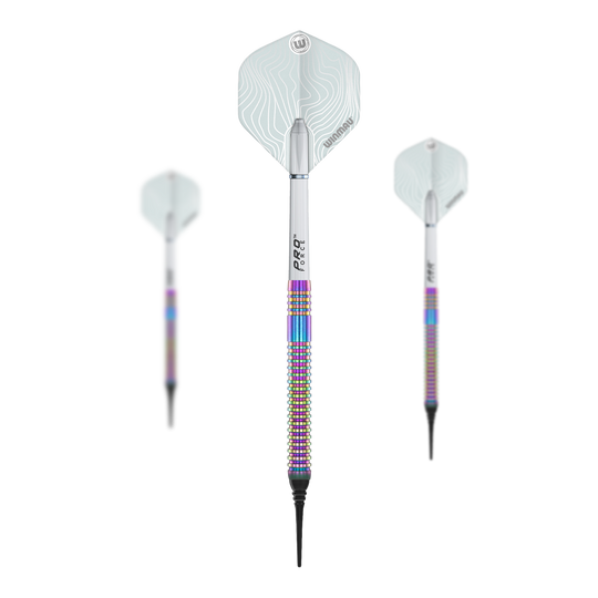 Winmau Solaris Urban Softdarts - 21g wird auf diesem Bild gezeigt. Es handelt sich um ein Softdart-Set mit einem Gewicht von 21 Gramm.