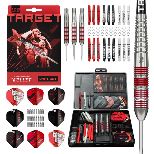 Target Stephen Bunting Bullet 100 Piece Brass Steeldart Set - 22g
