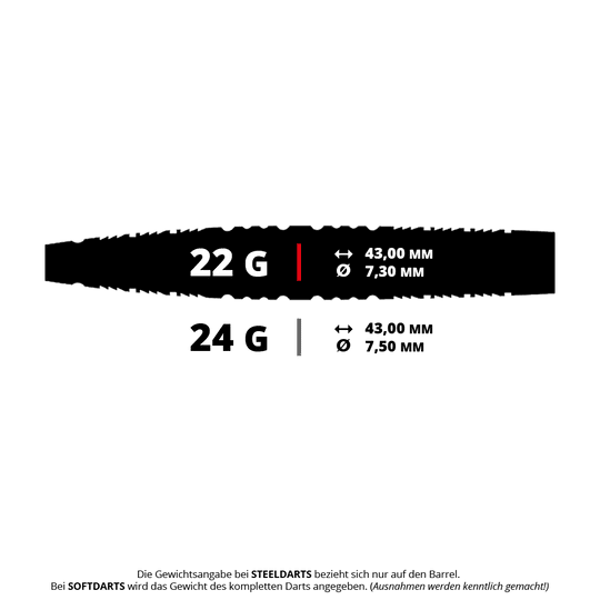 Caliburn Rix EZ-EVO R6 steel darts Das Bild zeigt einen Steeldartpfeil mit dem Namen CB2541_Caliburn_Rix_EZ-EVO_R6_Steeldarts_5_22g. Es handelt sich wahrscheinlich um ein Modell mit 22 Gramm Gewicht für den Dartsport.