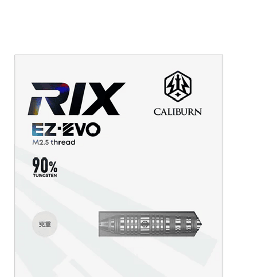 Caliburn Rix EZ-EVO R3 steel darts Hier sind die Caliburn Rix EZ-EVO R3 Steeldarts zu sehen. Die Darts zeichnen sich durch ihr modernes Design aus.