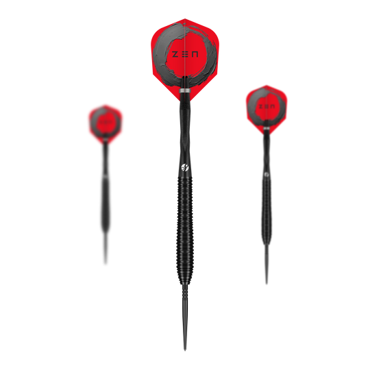 Shot ZEN Torpedo Turbo Point Steel Darts - 23g Ein Set Shot ZEN Torpedo Turbo Point Steeldarts mit einem Gewicht von 23g ist abgebildet. Die Darts sind schlank und haben ein modernes Design.