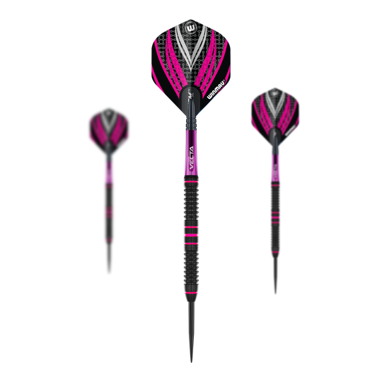 Winmau Team 360 Rebecca Allen Steel Darts - 24g Gezeigt wird ein Set der Winmau Team 360 Rebecca Allen Steeldarts - 24g. Dieses Set eignet sich ideal für Sammler und leidenschaftliche Dartspieler.