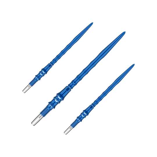 Abgebildet ist ein Set Dartspitzen mit der Bezeichnung '340384_Target_Japan_Premium_SwissPoint_Dartspitzen_Blau_40mm_1Set'. Die Dartspitzen sind blau und haben eine Länge von 40 mm.