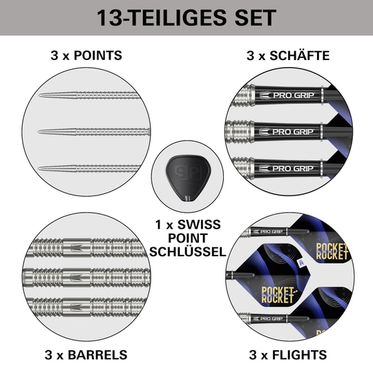 Target Justin Hood Swiss Points Steeldarts - 23g Target Justin Hood Swiss Points Steeldarts - 23g
