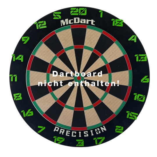 McDart Dartboard Number Rings / Number Ring Cyber Das Bild zeigt ein Objekt mit dem Dateinamen 'Cyber Grn Board'. Das Objekt befindet sich auf einem Brett und erscheint in grüner Farbe.
