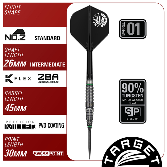 Target Japan Prime Series Akito Yamagata Scream GEN2 Swiss Point Steeldarts - 23g Das Bild zeigt die Target Japan Prime Series Akito Yamagata Scream GEN2 Swiss Point Steeldarts - 23g. Die Darts sind speziell für anspruchsvolle Spieler entworfen.