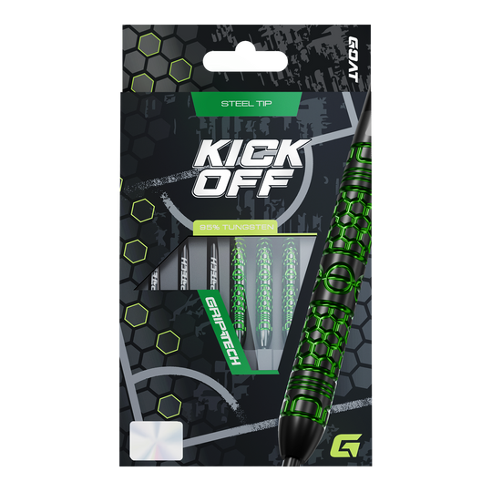 GOAT Kick-Off Steel Darts Das Foto zeigt die GOAT Kick-Off Steeldarts. Dieses Dart-Set zeichnet sich durch eine ansprechende Optik und Funktionalität aus.