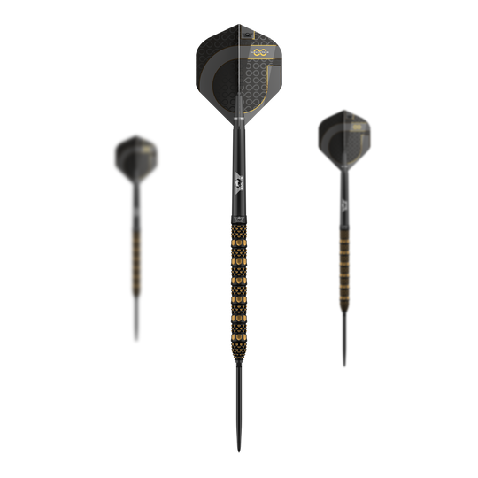 Bulls NL Advantage 95 Rail Convertible Point Steel Darts Abgebildet ist ein Set Bulls NL Advantage 95 Rail Convertible Point Steeldarts. Es werden mehrere Darts präsentiert.