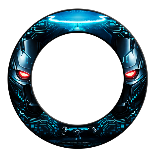 Dieses Bild stellt das McDart Roboter Dartboard Surround dar. Die Dartboard-Umrandung ist speziell für den Schutz der Wand gedacht.