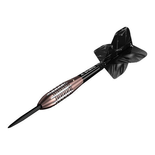Mission Arkitekt Bronze Silica PVD Steeldarts - 23.5g Das Foto präsentiert die Mission Arkitekt Bronze Silika PVD Steeldarts, Gewicht 23,5g. Das Produktdesign hebt die bronzefarbene Beschichtung hervor.