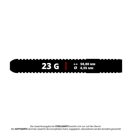 Das Bild stellt die Winmau Team 360 Lewis Cook Steeldarts mit 23g dar. Dieses Dartset ist robust und für präzises Werfen ausgelegt.