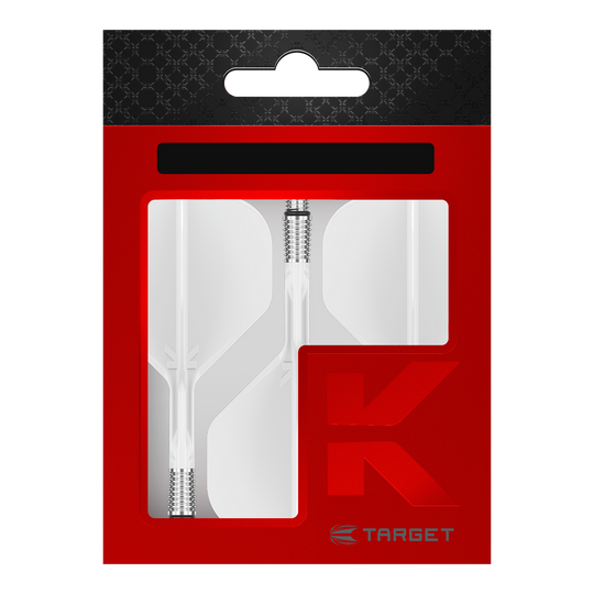Abgebildet sind die Target K-Shift No2 Standard Flights - Weiß. Die Dart-Flights sind standardförmig und weiß gefärbt.