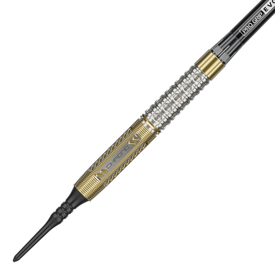 Target Raymond Van Barneveld Chrono 95 soft darts Der Target Raymond Van Barneveld Chrono 95 Softdart hat ein auffälliges silber-goldenes Design. Das Barrel ist mit feinen Gravuren und dem Schriftzug "CHRONO" versehen.
