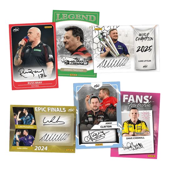 Panini PDC World Championship 2026 Trading Cards - Collectors Box Abgebildet ist die Panini PDC World Championship 2026 Trading Cards - Collectors Box. Diese Box ist für Fans der Darts-Weltmeisterschaft gedacht.