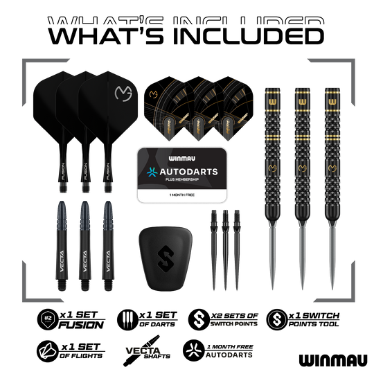 Winmau Michael Van Gerwen W-MAX Switch Point steel darts Winmau Michael Van Gerwen W-MAX Switch Point steel darts