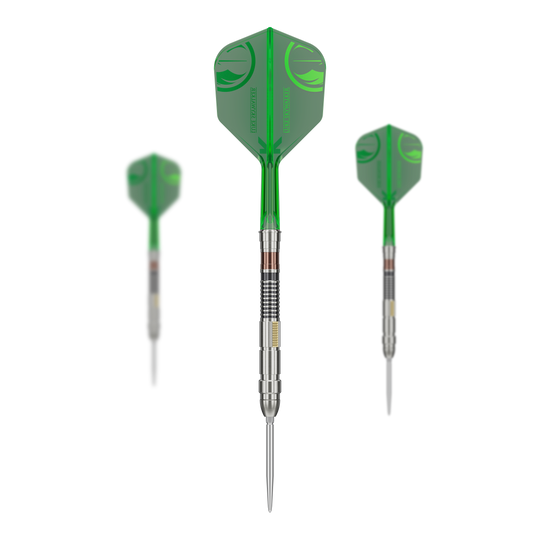 Abgebildet sind die Target Star Wars Luke Skywalker The Jedi Knight Light Saber Limited Edition Steeldarts mit einem Gewicht von 24g. Das Produkt ist inspiriert von Luke Skywalker aus Star Wars und zeichnet sich durch ein einzigartiges Design aus.