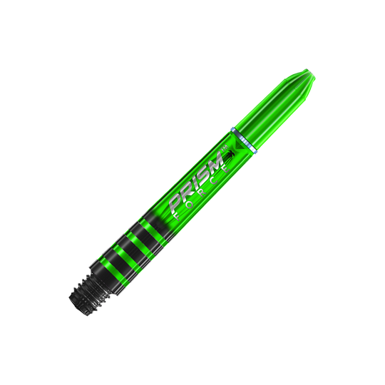 7020-105_Winmau_Prism_Force_Shafts_Gr-n_35mm_2 Das Bild zeigt einen grünen Dart-Schaft mit der Aufschrift "PRISM FORCE". Der Schaft hat schwarze Akzente und ein glänzendes Finish.