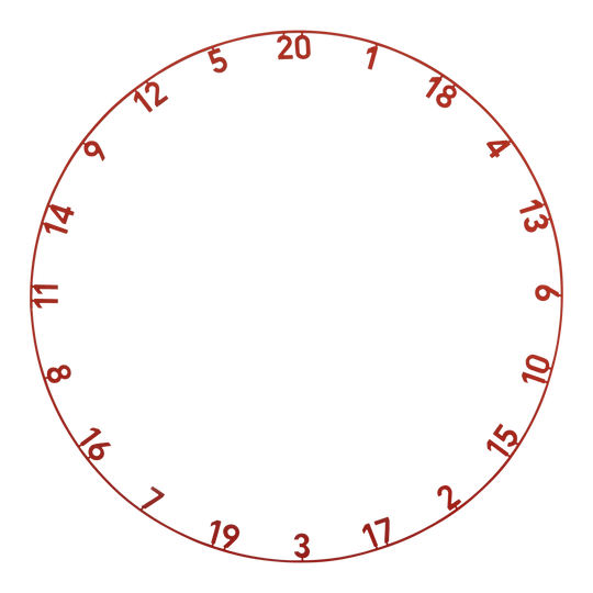 Abgebildet ist das Precise 180 Endorphine Steeldartboard mit Nummernring in Faded Red. Das Dartboard bietet ein modernes Design für den Präzisionssport.