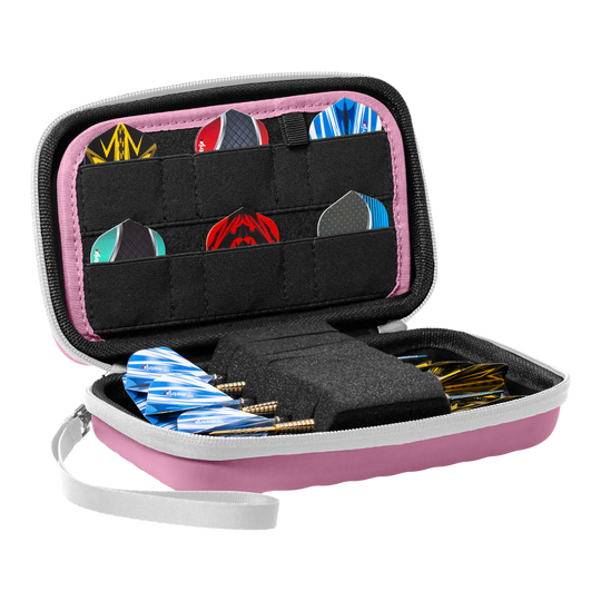 Dieses Bild präsentiert das Bulls Orbis XL Dartcase - Pink. Die Darttasche zeichnet sich durch ihr modernes Design aus.