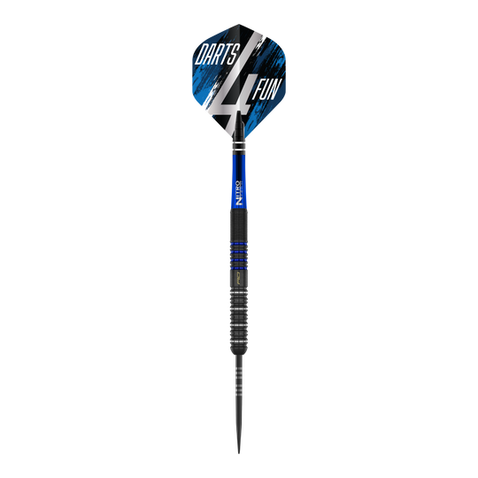 Abgebildet sind Red Dragon David Williams V1 Steeldarts - 23g. Man erkennt Details des Dartpfeils.