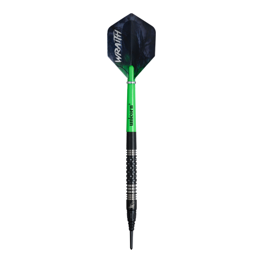 Unicorn Wraith James Wade Soft Darts - 19g Das Foto zeigt die Unicorn Wraith James Wade Softdarts - 19g. Es handelt sich um hochwertige Softdarts für ambitionierte Spieler.