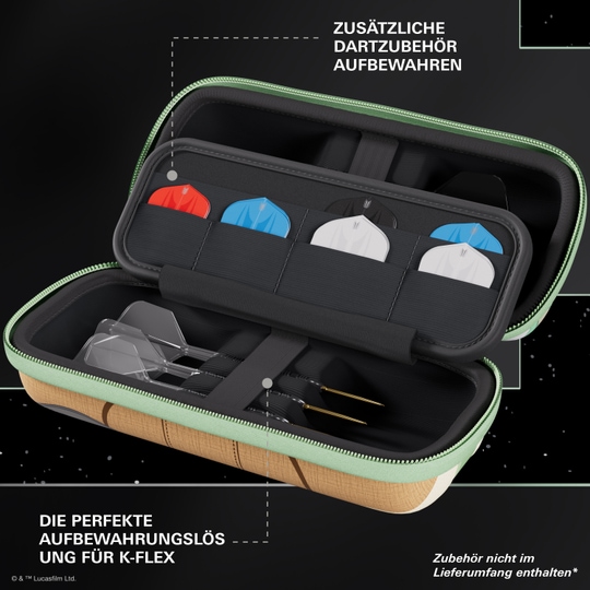 Target Star Wars Boa Dartcase - Grogu Target Star Wars Boa Dartcase - Grogu zeigt eine spezielle Darttasche mit Grogu-Design. Es ist perfekt für Fans von Star Wars und Dartspieler.