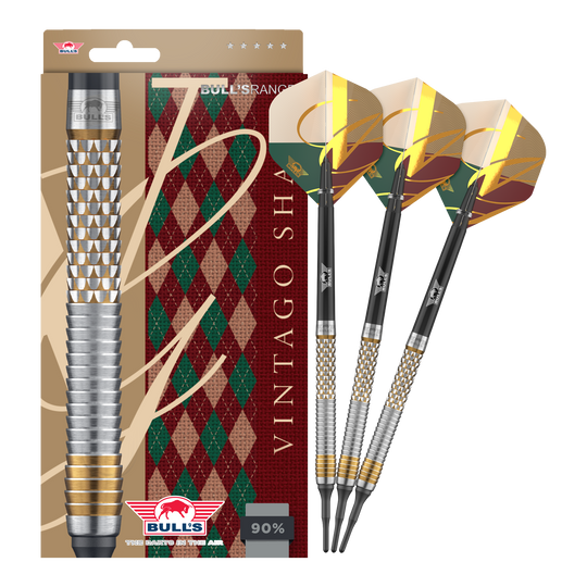 Dies ist ein Bild von Bulls NL Vintago Shark Softdarts - 18g. Zu sehen sind hochwertige Softdarts für den Dartsport.