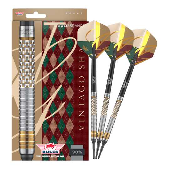 Bulls NL Vintage Shark Soft Darts - 18g Dies ist ein Bild von Bulls NL Vintago Shark Softdarts - 18g. Zu sehen sind hochwertige Softdarts für den Dartsport.