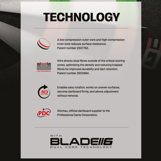 Winmau equalizer steel dartboard Das Bild zeigt das Winmau Equalizer Steeldartboard. Es handelt sich um ein hochwertiges Steeldartboard für Dartspieler.