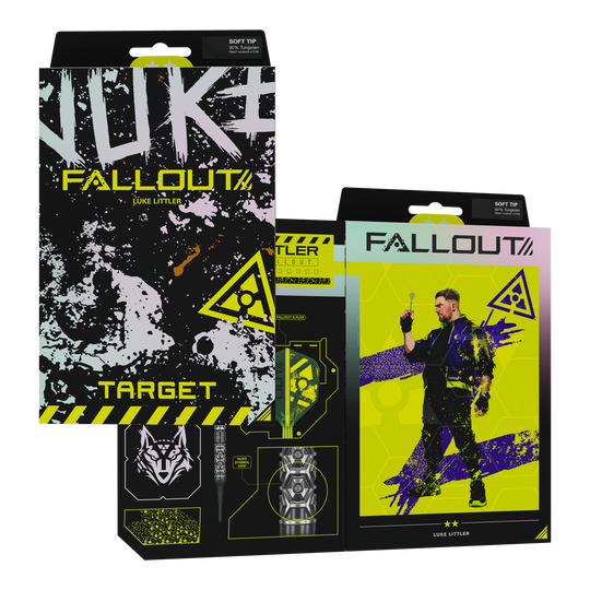Target Luke Littler Nuke Fallout Soft Darts - 19g Target Luke Littler Nuke Fallout Soft Darts - 19g