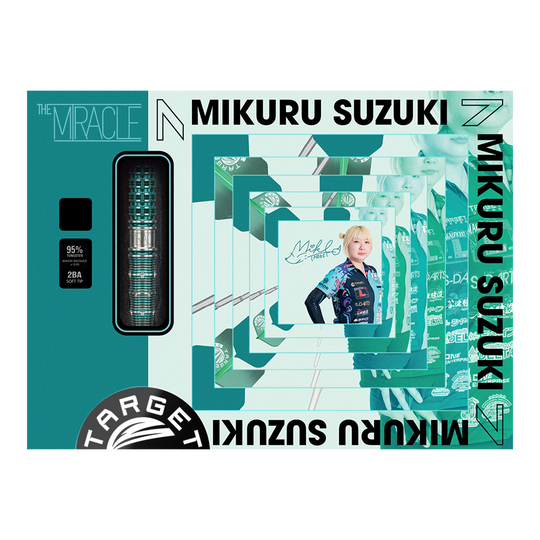 Target Japan Mikuru Suzuki The Miracle GEN7 Soft Darts - 21.5g Abgebildet sind die Target Japan Mikuru Suzuki The Miracle GEN7 Softdarts - 21,5g. Diese Dartpfeile wurden für Mikuru Suzuki entworfen.