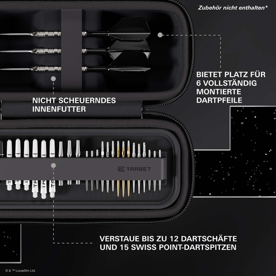 Das Target Star Wars Boa Dartcase - Stormtrooper ist hier abgebildet. Das Produkt zeigt ein Star Wars Stormtrooper Motiv.
