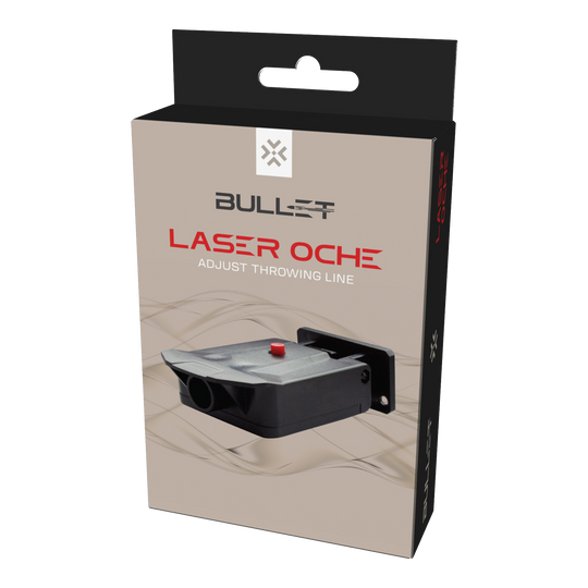 Bullet Laser Oche zur Anzeige der Oche-Linie für Darts. Das Gerät erleichtert die Einhaltung der richtigen Abwurfdistanz.