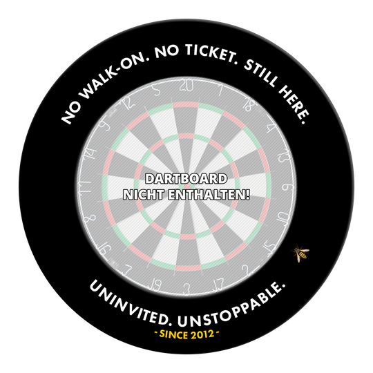 McDart Arena Wasp Dartboard Surround Abgebildet ist das McDart Arena Wespe Dartboard Surround. Dieses Produkt dient als Umrandung für ein Dartboard.