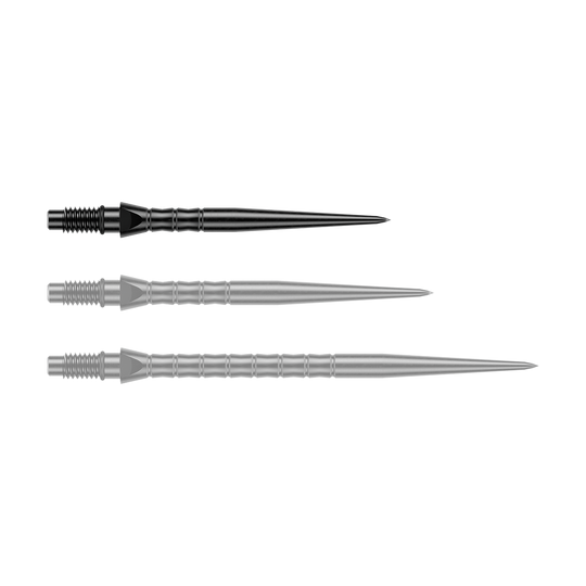 Winmau Switch Point Wave steel dart tips - black Zu sehen sind schwarze Steeldartspitzen mit einer Länge von 26 mm. Diese Spitzen eignen sich für das Dartspiel mit Steeldarts.