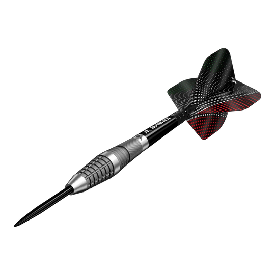 Das Bild zeigt Mission Michele Turetta Sandblasted Steeldarts in der 23g Variante. Die Pfeile zeichnen sich durch ihr sandgestrahltes Design aus.