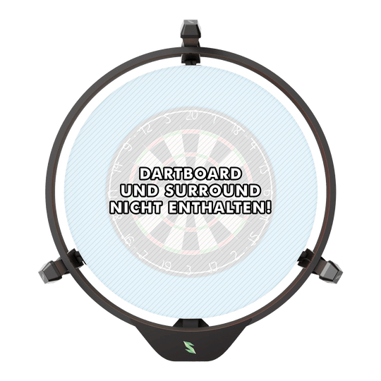 Scolia Home 2 FLEX - Electronic Autoscoring System with Lighting Ring 2026 Das Bild zeigt das Produkt "Scolia Home 2 FLEX - Electronic Score System mit Beleuchtungsring". In der Mitte steht der Hinweis: "Dartboard und Surround nicht enthalten!"