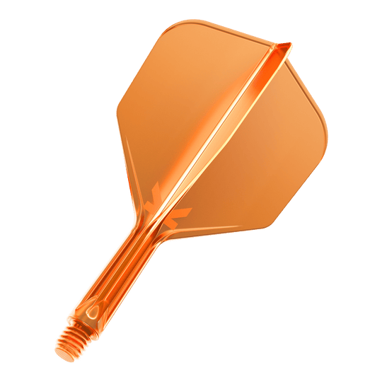 Target K-Flex No6 Flight System - Neon Orange Dies ist ein neonorangener Dartflight mit integriertem Schaft. Das Material ist durchsichtig und glänzend.