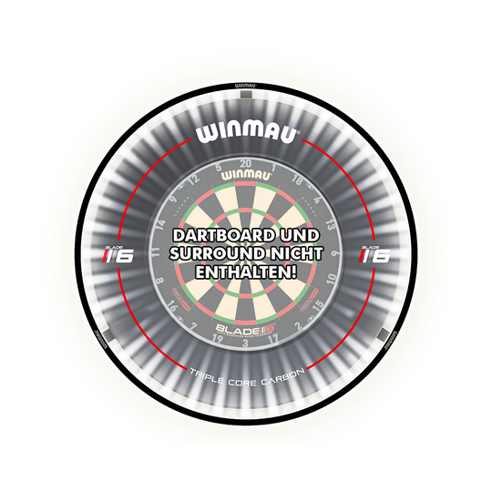 11398_Winmau_Plasma_LED_Dartboard_Light_2dUhodFyRqit16 Das Bild zeigt ein LED-Dartboard-Licht der Marke Winmau. In der Mitte steht der Hinweis: "Dartboard und Surround nicht enthalten!"
