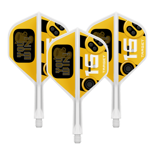 Target K-Flex You Win No2 Standard Flights Das Bild zeigt einen Artikel mit dem Dateinamen 410591_Target_K-Flex_YouWin_No2_Standard_Flights_19mm_1Set. Es ist wahrscheinlich ein Set von Dart-Flights.