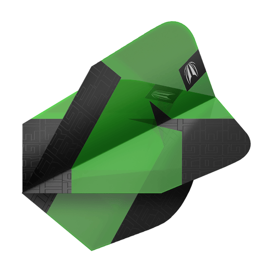 Target Pro Ultra TAG Green Ten-X Standard Flights - 3 Sets Target Pro Ultra TAG Gr n Ten-X Standard Flights - 3 Sets sind aufgereiht zu sehen. Das Bild fokussiert die Form der Flights.