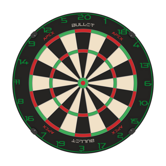 Hier ist ein weiterer Dartboard-Zahlenring in Grün abgebildet. Das Bild betont die Details des Zahlenrings.