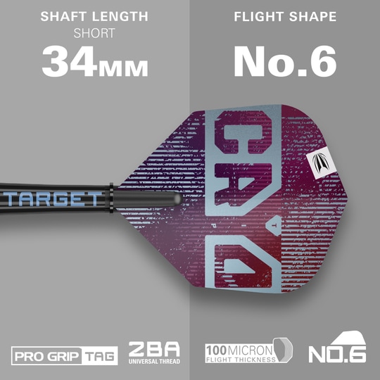 Target Cryo 13 Softdarts Abgebildet sind die Target Cryo 13 Softdarts. Das Bild zeigt die spezielle Form und Farbgebung dieser Darts.