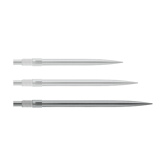Abgebildet sind wahrscheinlich silberne Dartspitzen von Harrows mit einer Länge von 40mm. Die Datei heißt 'QP23950_Harrows_QuickPoint_Dartspitzen_Silber_40mm_1'.