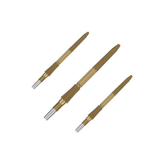 Target Elysian Archetype 43 Swiss Point Steel Dart Tips - Gold Das Bild zeigt ein Set der Target Elysian Archetype 43 SwissPoint Dartspitzen in Gold, Länge 30 mm. Dieses Set ist ideal für Präzision beim Dartsport.