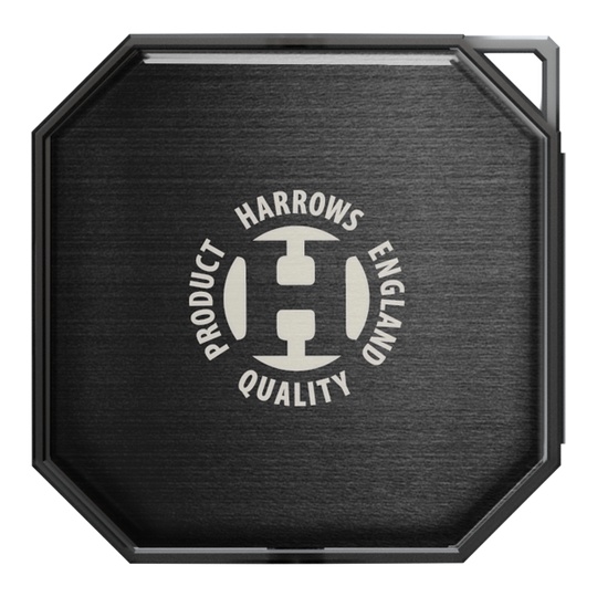 Das Bild zeigt das Harrows Premium Quick Point Tool Case. Es handelt sich um eine hochwertige Aufbewahrungslösung für Dartzubehör.